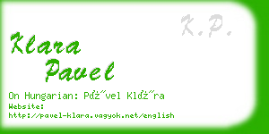 klara pavel business card